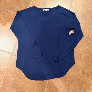 Cooper Key Navy Blue Long Sleeve Knit Top